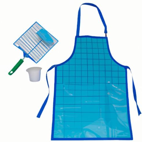 Tablier en plastique PE bleu imperméable barbecue de nettoyage jetable