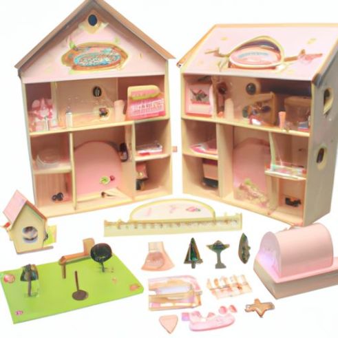 Kit brinquedos fingir brincar de madeira sonho fábrica atacado bebê boneca casa móveis brinquedo para crianças meninas diy grandes crianças acessórios casa de boneca grande