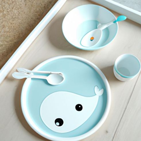 Food Feeding Dishes Silicone dining tableware for kids tableware baby bowl plate set New hot sale whale Suction Plate