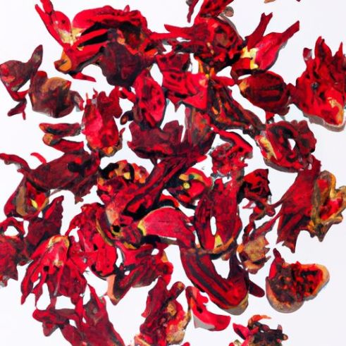 赤いドライフラワー LuDan ハイビスカスの花 鳥の花 中国の伝統的な赤いドライフラワー