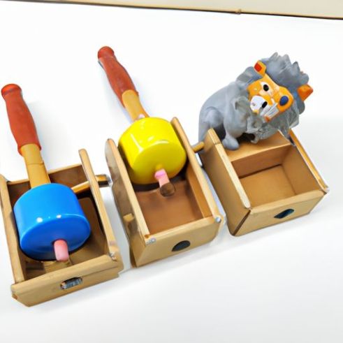 Desktop Hitting Mouse and cute pvc Hamster Game Lions knock the hamster toy wood toys for kids Wooden Hammering and Pounding Toys
