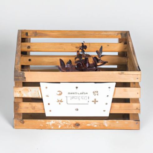 Pot bunga berisi dekorasi meja kotak kayu kotak buah kotak penyimpanan batang kayu persegi panjang pedesaan