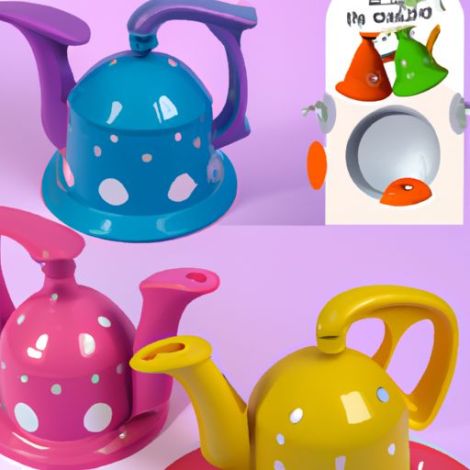 बच्चों के लिए खिलौना रसोई में खेलने का सेट DIY प्रिटेंड नई आगमन कस्टम रंगीन स्प्रे केतली