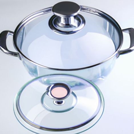 Juego de ollas de cocina de borosilicato transparente, cazuela termoaislada transparente, olla de cocina de doble oreja, nuevo diseño, tapa de vidrio, cocina de vidrio