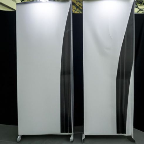 एल्यूमीनियम प्रदर्शनी मेला पृष्ठभूमि डबल पक्षीय प्रिंटिंग स्टैंड कस्टम आकार मुद्रित तनाव फैब्रिक पोर्टेबल फास्ट असेंबल