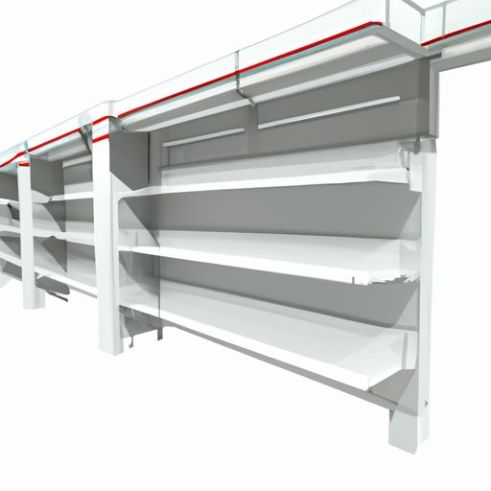 Scaffali per scaffali del supermercato a pilastri Per gli scaffali dei supermercati Negozio in Europa Linea di produzione del supermercato Negozio al dettaglio di dimensioni personalizzate quattro