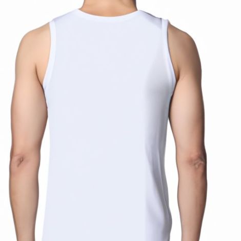 camiseta de ginástica masculina em branco regata para colete branco 100 por cento algodão fitness plus size regata masculina personalizada casual sem mangas sólida