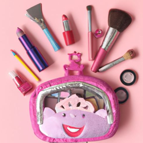 Ensembles de maquillage Princesse Purse Make Up Kits de cosmétiques pour enfants avec sac à cosmétiques Jeu de cosmétiques pour enfants Jouet pour les filles en bas âge Faire semblant de jouer à la beauté