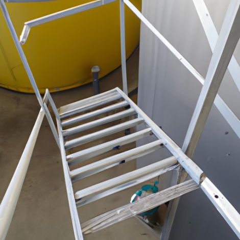 escada de alumínio com cilindro de mola sistema de equilíbrio de estrutura h Degrau de corrimão para indústria petroquímica Loft de alumínio de venda quente