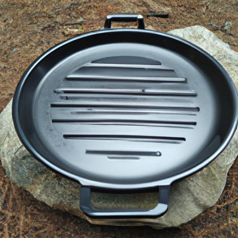Outdoor Camping BBQ Grill Pan Non-stick cooking tools kitchenware Cooker Maifan Stone Induction Cooker Frying Tray 30cm Round Barbecue Plate Cast Iron