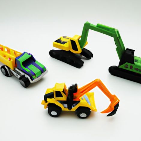Set for Kids Plastic Engineering dinosaur pull back Excavator Bulldozer Take Apart Construction Vehicles Truck Toy