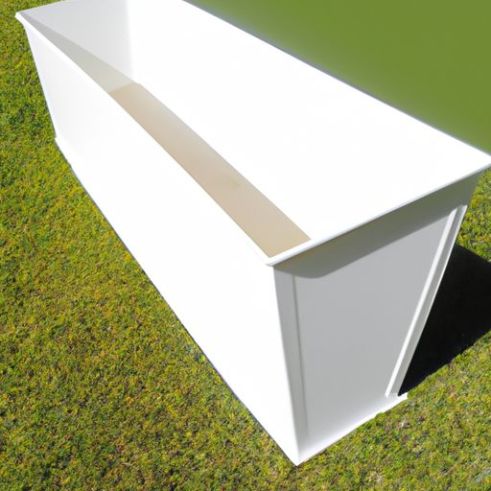 recycled plastic standing planter white lacquer large lawn combination resin tall floor Home garden big Square Shape