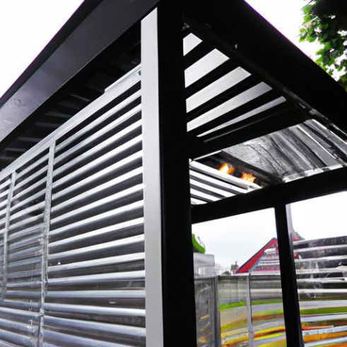 Pavillon de gazebo de jardin imperméable en aluminium moderne de luxe à persiennes pergola de meubles de soleil 3 × 4 avec lumière LED Pavillon de gazebo de jardin extérieur
