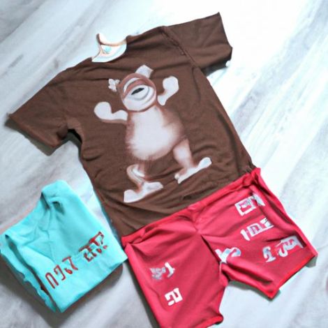 top and shorts Terry Towel Short kids t shirts for Set eco-friendly baby shorts set 100% GOTS cotton clothing Short sleeve toddler