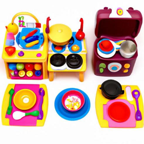 kitchen pretend play interactive toys Colorful toy pretend play Child Pretend Mini Kitchen Role Play Toys Cheap Price children cooking set toy