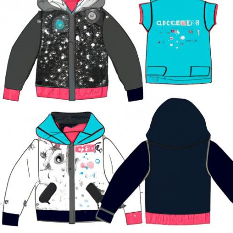 Clothing Sets Winter Full Zip color kids up Hoodie Custom Puff Printing Kids Baby Boy